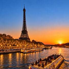 Paris: Seine Night Cruise with Illuminations & Free Souvenir